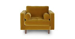Check spelling or type a new query. Yarrow Gold Sven Velvet Walnut Lounge Chair Article