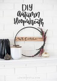Diy Modern Fall Hoop Wreath Lemon Thistle Diy Fall Easy Fall Wreaths Modern Diy