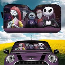 Nightmare Before Christmas Jack Sally Lock Shock And Barrel Car Auto  Sunshades