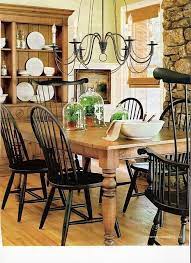 Ethan Allen Wood And Black Painted Windsor Chairs By Diane Roger Country Dining Rooms Farmhouse Dining Table Farmhouse Dining
