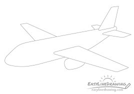 Below the foreground wing draw the outline of the engine. How To Draw An Airplane Step By Step Easylinedrawing