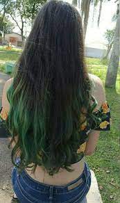 Best color to dye tips of dark brown hair Long Dark Brown Hair With Green Tips Hair Dye Tips Green Hair Brown Hair Dye