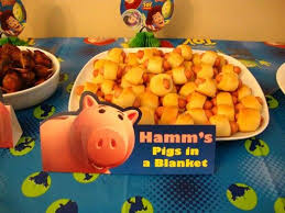 Hamm S Pigs In A Blanket So Awesome Toy Story Birthday Party Birthday Toys Toy Story Party Decorations