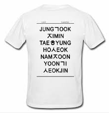 (all bts members share 1 single twitter account): Bts Members Names In Hangul T Shirt Back Advantees Online Shop