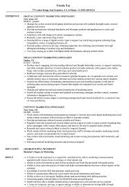 content marketing specialist resume