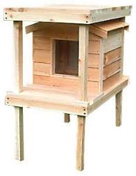 Heated Insulated Cedar Outdoor Cat House Feral Shelter With Platform Loft Ebay Evler Kedi Kedi Evi