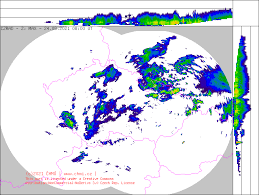 Radar zobrazuje místa, na kterých se vyskytují srážky (přeháňky, bouřky, trvalé srážky). Zb3payudkmoolm