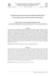 Nomor kalian selanjutnya di permainan ini, untuk menutup seluruh kartu, adalah b nomor 3 seperti cerita goldilocks and the three bears. Pdf Analisis Kemampuan Pemecahan Masalah Matematika Dalam Menyelesaikan Soal Cerita Berdasarkan Prosedur Polya