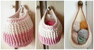 A crochet hanging basket can add to the charm of your studio or your kid's nursery all while giving you a little extra storage space for your lightweight items. The Cundy Hanging Basket Free Crochet Patterns Crochet Knitting