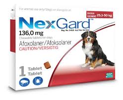 nexgard extra large dog 25 50kg chewable tick flea tablet