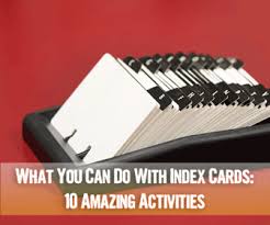 Some of your own friends may have a stack of index cards tucked away for learning a new for instance: What You Can Do With Index Cards 10 Amazing Activities Index Cards Teaching High School English Education And Literacy