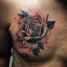 Discover the natural beauty of flowers with the best black rose tattoo designs for men. Grey Rose Tattoo On Man Chest By Andres Acevedo