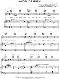 Angel Of Music Lyrics Phantom Of The Opera Movie Angel Of Music From The Phantom Of The Opera Sheet Music In Bb Major Transposable Download Print Sheet Music Phantom Of The Opera Music