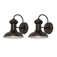 16 high x 9 wide. Globe Electric Jameson 1 Light Oil Rubbed Bronze Outdoor Wall Lantern Sconce 2 Pack 44305 The Home Depot