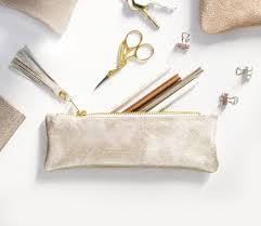 Pink Star Leather Pencil Case Metallic Pen Pouch Back To Etsy Leather Pencil Case Artist Pencil Case Pen Pouch