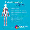 Lysine is one of the more difficult amino acids to get in foods but it is found in meat, fish and eggs. 1