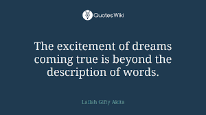 We at dream come true appreciate all your support in purchasing a dream come true calendar. The Excitement Of Dreams Coming True Is Beyond