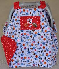 Baby Car Seat Cover With Sports Theme By Debsflorals On Etsy 29 99 Infant Car Seat Cover Baby Car Seats Carseat Cover