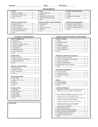 behavior observation checklist forms for use in assessing