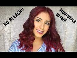 No Bleach From Black To Red Youtube Dark Hair Dye Black Hair Dye Black Red Hair