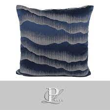 璞栎床品蓝色水波纹现代中式样板房抱枕 pillows pillow cushion elegant interior design