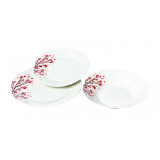 Comanda acum de la emag si beneficiezi de livrare rapida. Set Farfurii Dalya Vanora 19 23 Cm Portelan 18 Piese Alb Rosu Ieftin Vezi Pret Shopu