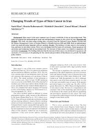 PDF) Changing Trends of Types of Skin Cancer in Iran
