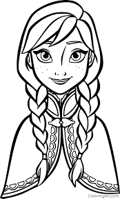 Portrait coloring pages are a fun way for kids of all ages to develop creativity, focus, motor skills and color recognition. Simple Anna Portrait Coloring Page Coloringall