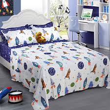 Solar system watercolor kid' space 100% cotton sateen sheet set by roostery. Brandream Kids Boys Bedding Sets Twin Size Sheets Cotton Space Galaxy Solar System Bedding Soft Bed Sheet Set Deep Pocket 18 Inch Flat Sheet Fitted Sheet Pillowcases Set Of 4 Pricepulse