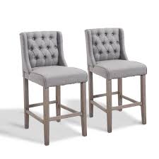 Homcom 40 Tufted Wingback Counter Height Armless Bar Stool Dining Chair Set Of 2 Grey Walmart Com In 2020 Wingback Dining Chair Stylish Chairs Dining Chair Set