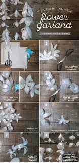 White Vellum Paper Flower Garland Lia Griffith Paper Flower Tutorial Paper Flower Garlands Paper Flowers Diy