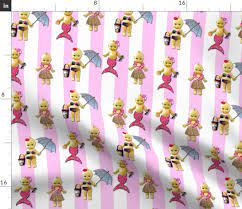 Tropical Cuties pink BadaBlingDigitalArt Fabric | Spoonflower