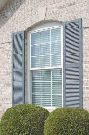 mid america cathedral top open louver master vinyl shutters w center mullion pair