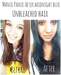 Using something like a light purple or a pale blue on dark hair is going to do nothing but condition it. Manic Panic Blue Steel Unbleached Hair Google Search Manic Panic Dark Hair Midnight Blue Hair Rose Brown Hair