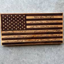 Laser Engraved American Flag With Constitution - Etsy