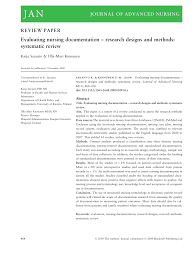 Pdf Evaluating Nursing Documentation Research Designs And