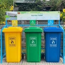 Thùng rác công cộng 240l nắp kín