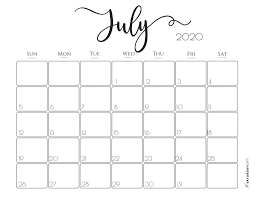 Download, customize and print 2020 blank calendar templates. Elegant 2020 Calendar Free Printables Calendar Printables July Calendar Printable Calendar July