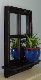 Black Window Mirror Window Mirror Black Hanging Wall Etsy Shabby Chic Mirror Window Pane Mirror Chic Mirror