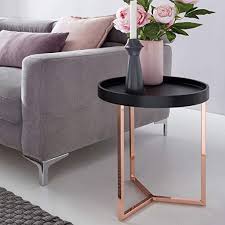 Affiliatelink Finebuy Design Beistelltisch Give Mit Tablett Schwarz Abnehmbar 40 Cm Rund Kupfer Couchtis Beistelltisch Wohnzimmertisch Design Beistelltisch