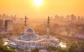 download wallpapers federal territory mosque masjid wilayah persekutuan kuala lumpur malaysia mosque sunset ottoman and malay architectural styles besthqw mosque masjid kuala lumpur