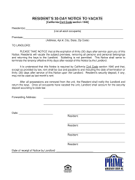 A notice terminating a lease where rent is paid on a less than monthly basis terminates the lease one month after the notice is given or the date stated in the. 30 Day Notice Fill Out And Sign Printable Pdf Template Signnow