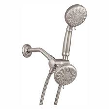 Moen Banbury 5 Spray 4 In Dual Shower Head And Handheld Shower Head In Spot Resist Brushed Nickel 25515srn In 2020 Handheld Shower Head Dual Shower Heads Dual Shower