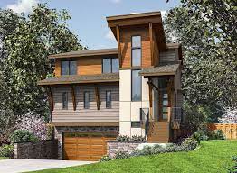 Plan 23699jd Three Story Modern House Plan Designed For The Narrow Front Sloping Lot Sloping Lot House Plan Modern House Plan Modern Farmhouse Plans