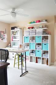 You can't come up with an organizational plan if. Cute Functional Craft Room On A Budget The Happy Scraps