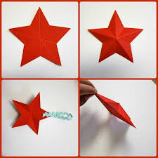 3d Stern Aus Rotem Tonpapier Falten Weihnachtsstern Basteln Sterne Basteln Sterne Basteln Vorlage