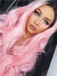 Wig Type Synthetic Lace Front Wig Materials Heat Resistance Silk Hair Length 24 Inch Hair Color Pink Hair Density Hair Styles Cool Hairstyles Hair Beauty