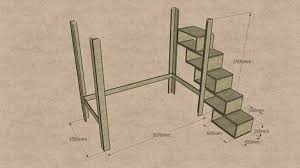 Hochbett Masse Fur Das Bettgestell Und Die Treppe Hochbett Bauen Hochbett Hochbett Selber Bauen