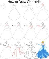 When you draw the hands of our princess, note that the left palm looks like a sharp angle because of the opposite thumb. How To Draw Cinderella Step By Step Pictures