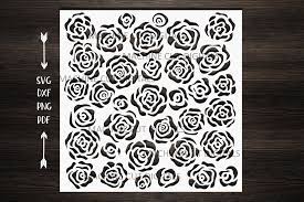 Pod usage included for gold plus members. Floral Roses Square Pattern Stencil Svg Dxf Laser Cut File Template By Kartcreation Thehungryjpeg Com